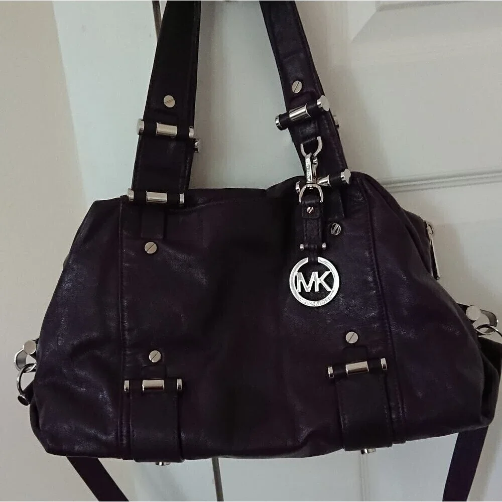 MICHAEL KORS Gibson Rich purple Leather Satchel